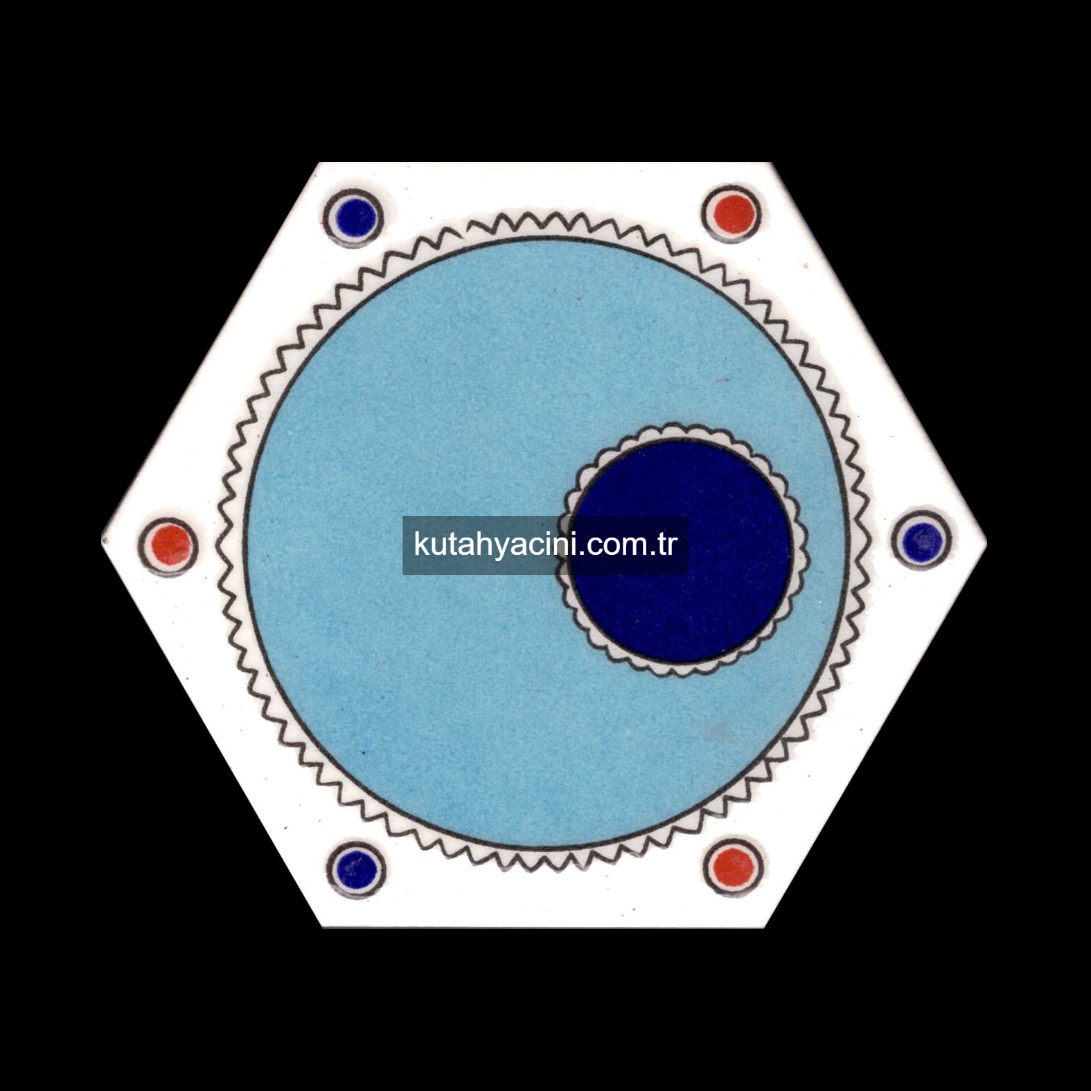16 cm Altıgen Çini Karolar  A-2